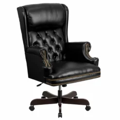 Scranton & Co Contemporary Leather Office Chair In Black