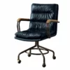 Scranton & Co Modern Leather Swivel Office Chair In Vintage Blue 2 Scranton & Co Modern Leather Swivel Office Chair In Vintage Blue -CYMAX Sales 2437042 L