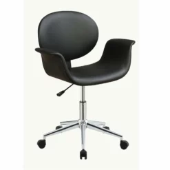 Scranton & Co Modern Office Chair In Black And Polished Chrome