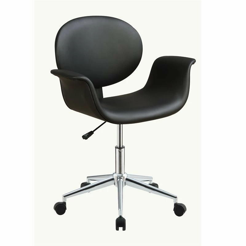 Scranton & Co Modern Office Chair In Black And Polished Chrome 3 Scranton & Co Modern Office Chair In Black And Polished Chrome