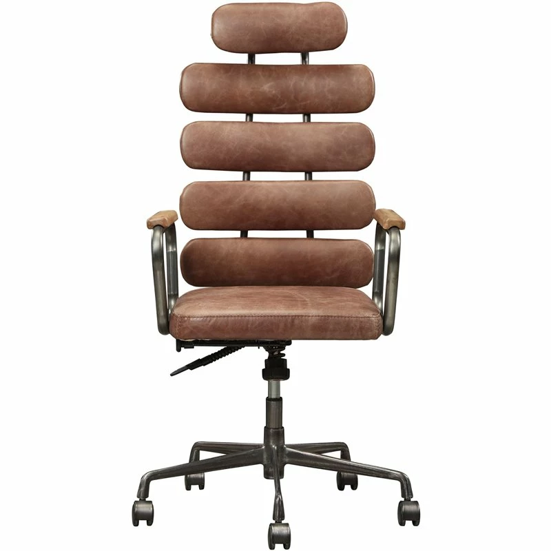 Scranton & Co Leather High Back Adjustable Swivel Office Chair In Whiskey 5 Scranton & Co Leather High Back Adjustable Swivel Office Chair In Whiskey - Image 3