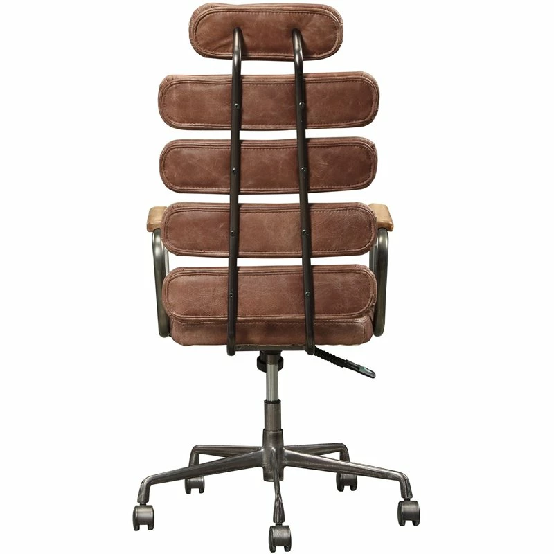 Scranton & Co Leather High Back Adjustable Swivel Office Chair In Whiskey 7 Scranton & Co Leather High Back Adjustable Swivel Office Chair In Whiskey - Image 5