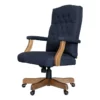 Scranton & Co Traditional Linen Fabric Executive Office Chair In Denim Blue -CYMAX Sales 2437197 1998033 L