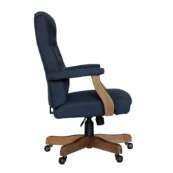 Scranton & Co Traditional Linen Fabric Executive Office Chair In Denim Blue -CYMAX Sales 2437197 1998035 L