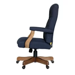Scranton & Co Traditional Linen Fabric Executive Office Chair In Denim Blue -CYMAX Sales 2437197 1998036 L