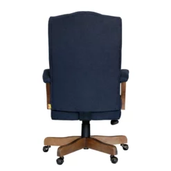 Scranton & Co Traditional Linen Fabric Executive Office Chair In Denim Blue -CYMAX Sales 2437197 1998037 L