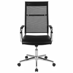 Scranton & Co High Back Leather Mesh Executive Swivel Office Chair In Black -CYMAX Sales 2437215 11 L