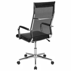 Scranton & Co High Back Leather Mesh Executive Swivel Office Chair In Black -CYMAX Sales 2437215 13 L