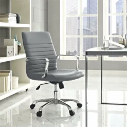 Scranton & Co Contemporary Mid Back Swivel Office Chair In Gray -CYMAX Sales 2437849 3 L