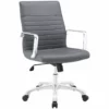 Scranton & Co Contemporary Mid Back Swivel Office Chair In Gray -CYMAX Sales 2437849 L