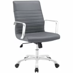 Scranton & Co Contemporary Mid Back Swivel Office Chair In Gray