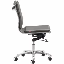 Scranton & Co Plus Faux Leather Swivel Office Chair In Gray And Chrome -CYMAX Sales 2438157 2 L