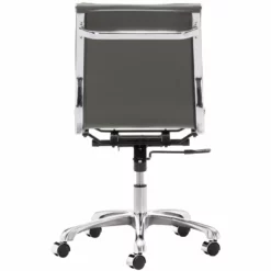 Scranton & Co Plus Faux Leather Swivel Office Chair In Gray And Chrome -CYMAX Sales 2438157 3 L