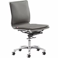 Scranton & Co Plus Faux Leather Swivel Office Chair In Gray And Chrome