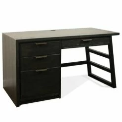 Bowery Hill Contemporary 56" Computer Desk In Ebonized Acacia
