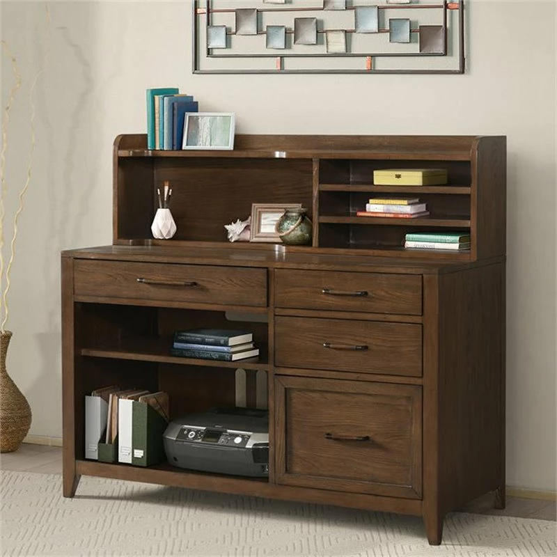 Bowery Hill Contemporary 48" Computer Credenza In Plymouth Brown Oak 4 Bowery Hill Contemporary 48" Computer Credenza In Plymouth Brown Oak - Image 2
