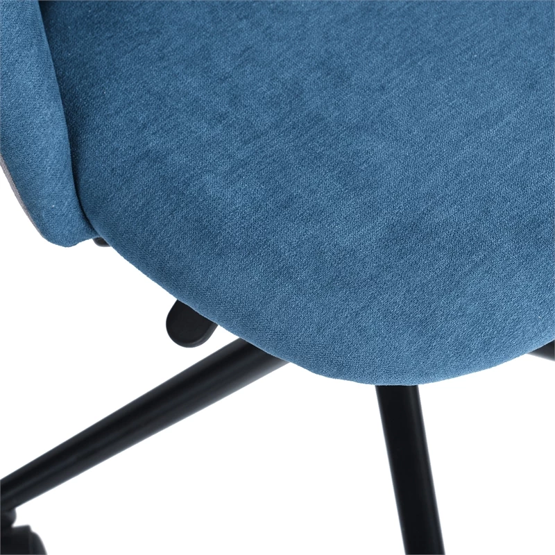 FurnitureR Dudley Swivel Seat Fabric Upholstered Office Chair In Dark Blue 19 FurnitureR Dudley Swivel Seat Fabric Upholstered Office Chair In Dark Blue - Image 17