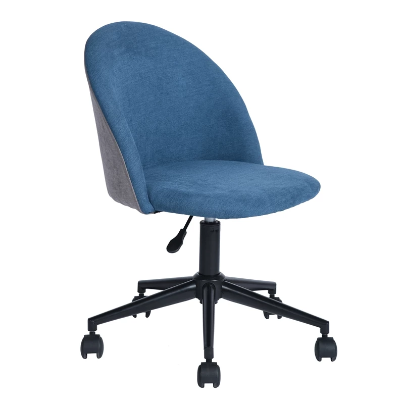 FurnitureR Dudley Swivel Seat Fabric Upholstered Office Chair In Dark Blue 14 FurnitureR Dudley Swivel Seat Fabric Upholstered Office Chair In Dark Blue - Image 12