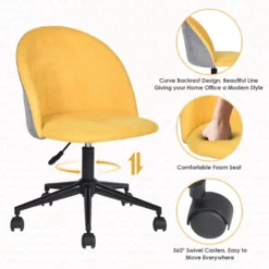 FurnitureR Dudley Swivel Seat Fabric Upholstered Office Chair In Dark Blue 24 FurnitureR Dudley Swivel Seat Fabric Upholstered Office Chair In Dark Blue -CYMAX Sales 2440243 10 L