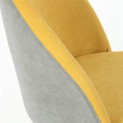 FurnitureR Dudley Swivel Seat Fabric Upholstered Office Chair In Yellow -CYMAX Sales 2440243 12 L 1