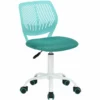 FurnitureR Carnation Swivel Teen Plastic And Mesh Task Chair In Turquoise