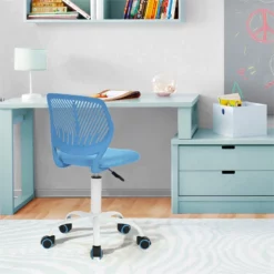 FurnitureR Carnation Swivel Teen Plastic And Mesh Task Chair In Turquoise 40 FurnitureR Carnation Swivel Teen Plastic And Mesh Task Chair In Turquoise -CYMAX Sales 2440262 9 L
