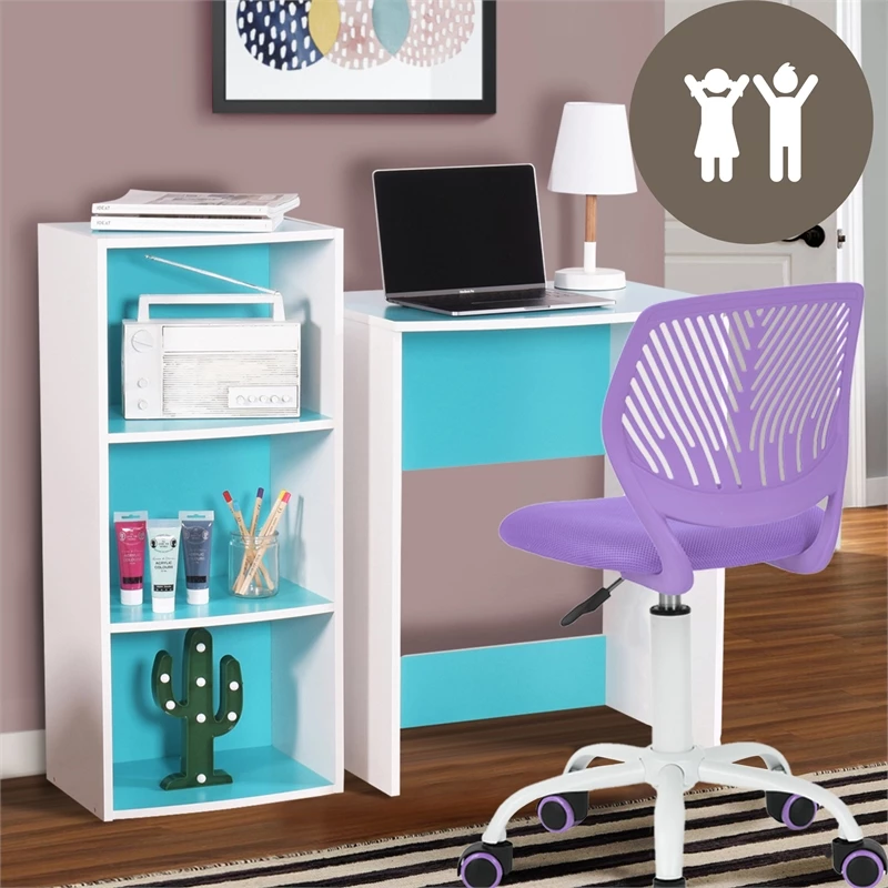 FurnitureR Carnation Swivel Teen Plastic And Mesh Task Chair In Turquoise 14 FurnitureR Carnation Swivel Teen Plastic And Mesh Task Chair In Turquoise - Image 12