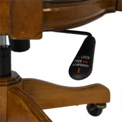 FurnitureR Kerri Faux Leather Upholstered & Wood Office Chair In Brown -CYMAX Sales 2440277 5 L