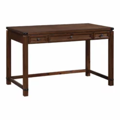 OS Home And Office Furniture Transitional Wood Writing Desk In Brushed Walnut
