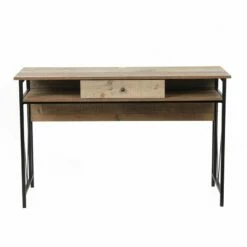 OS Home And Office Furniture 1-Drawer Wood Home Study Desk In Barnwood Brown 24 OS Home And Office Furniture 1-Drawer Wood Home Study Desk In Barnwood Brown -CYMAX Sales 2442263 2 L