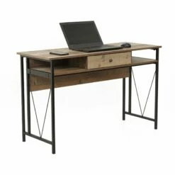 OS Home And Office Furniture 1-Drawer Wood Home Study Desk In Barnwood Brown 26 OS Home And Office Furniture 1-Drawer Wood Home Study Desk In Barnwood Brown -CYMAX Sales 2442263 4 L