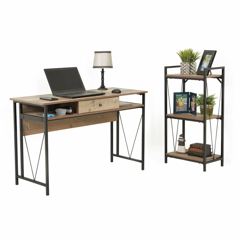 OS Home And Office Furniture 1-Drawer Wood Home Study Desk In Barnwood Brown 13 OS Home And Office Furniture 1-Drawer Wood Home Study Desk In Barnwood Brown - Image 11