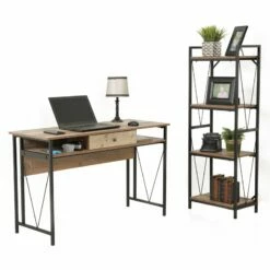 OS Home And Office Furniture 1-Drawer Wood Home Study Desk In Barnwood Brown 28 OS Home And Office Furniture 1-Drawer Wood Home Study Desk In Barnwood Brown -CYMAX Sales 2442263 6 L