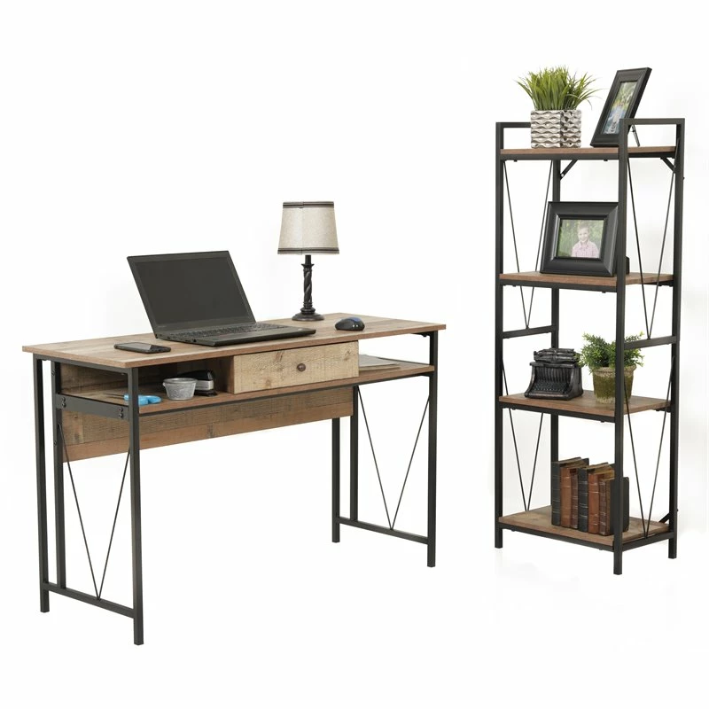 OS Home And Office Furniture 1-Drawer Wood Home Study Desk In Barnwood Brown 14 OS Home And Office Furniture 1-Drawer Wood Home Study Desk In Barnwood Brown - Image 12