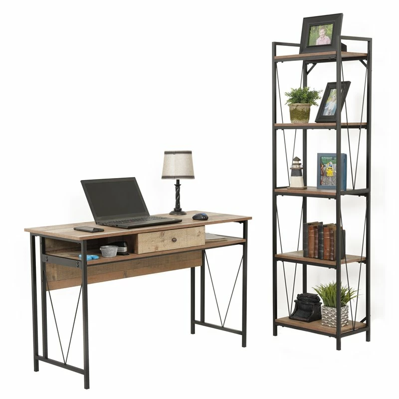OS Home And Office Furniture 1-Drawer Wood Home Study Desk In Barnwood Brown 15 OS Home And Office Furniture 1-Drawer Wood Home Study Desk In Barnwood Brown - Image 13