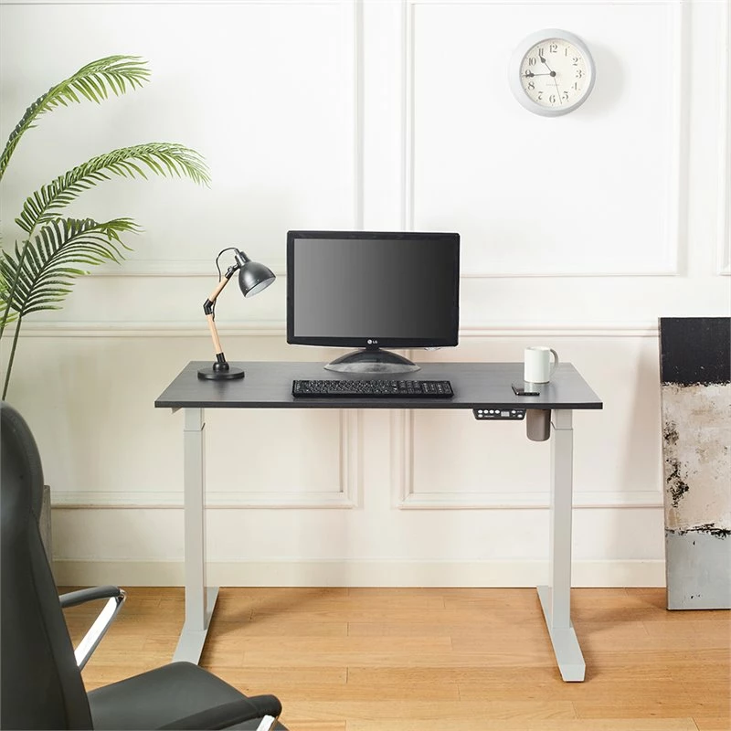 Klair Living Florence Wood Ergonomic Adjustable Computer Desk In Light Gray 8 Klair Living Florence Wood Ergonomic Adjustable Computer Desk In Light Gray - Image 6