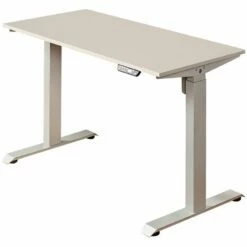 Klair Living Florence Wood Ergonomic Adjustable Computer Desk In Light Gray