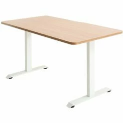 Klair Living Gauss Contemporary Wood And Metal Computer Desk In Maple Oak
