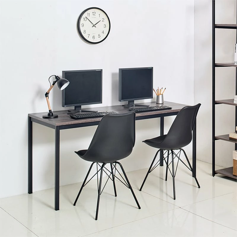 Klair Living Harry 63" Contemporary Wood And Metal Computer Desk In Black/Gray 12 Klair Living Harry 63" Contemporary Wood And Metal Computer Desk In Black/Gray - Image 10