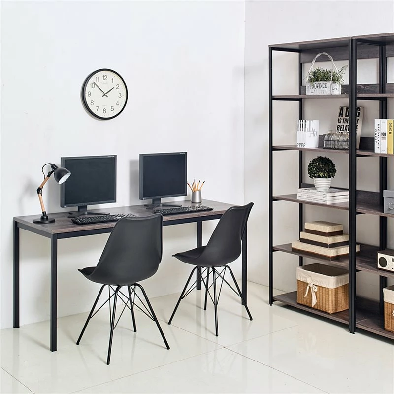 Klair Living Harry 63" Contemporary Wood And Metal Computer Desk In Black/Gray 13 Klair Living Harry 63" Contemporary Wood And Metal Computer Desk In Black/Gray - Image 11