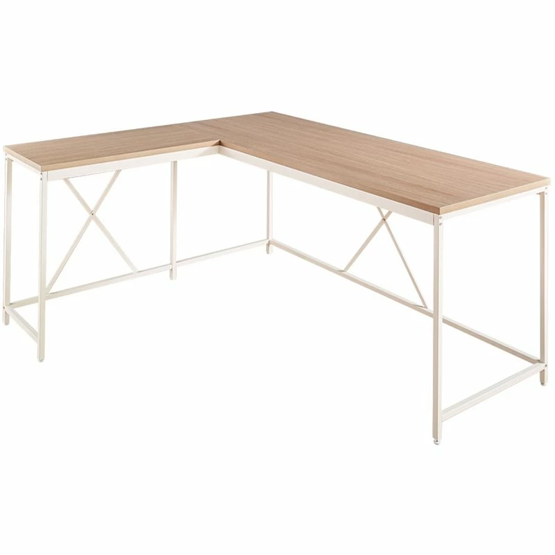 Klair Living Olympus Contemporary Wood And Metal Corner Desk In Oak 7 Klair Living Olympus Contemporary Wood And Metal Corner Desk In Oak - Image 5