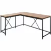Klair Living Olympus Contemporary Wood And Metal Corner Desk In Oak -CYMAX Sales 2443596 L