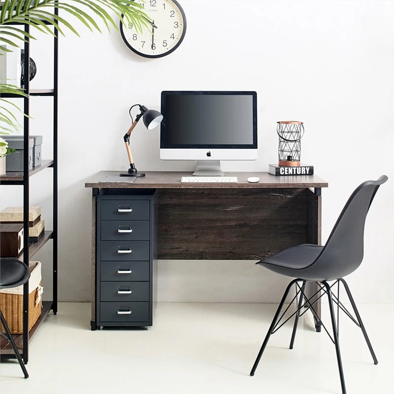 Klair Living Urban Farmhouse Composite Wood Writing Desk In Rustic Gray 5 Klair Living Urban Farmhouse Composite Wood Writing Desk In Rustic Gray - Image 3