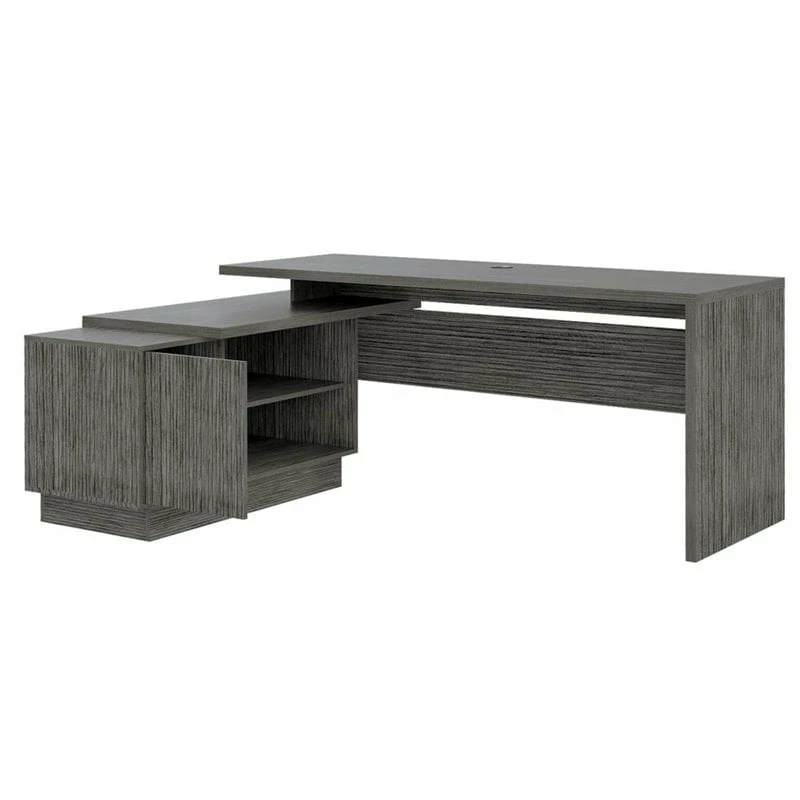 RST Brands Emery Composite Wood Modern L-Shaped Desk - Mahogany 5 RST Brands Emery Composite Wood Modern L-Shaped Desk - Mahogany - Image 3