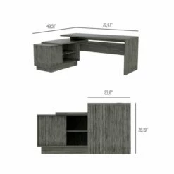 RST Brands Emery Composite Wood Modern L-Shaped Desk - Gray Oak -CYMAX Sales 2443975 5 L