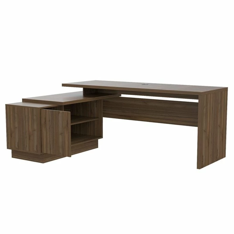 RST Brands Emery Composite Wood Modern L-Shaped Desk - Mahogany 11 RST Brands Emery Composite Wood Modern L-Shaped Desk - Mahogany - Image 9