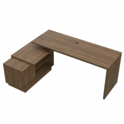 RST Brands Emery Composite Wood Modern L-Shaped Desk - Mahogany 23 RST Brands Emery Composite Wood Modern L-Shaped Desk - Mahogany -CYMAX Sales 2443976 4 L 1