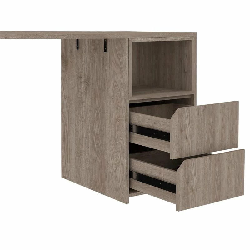 RST Brands Aster Composite Wood Contemporary 2-Drawer Desk - Aged Oak 7 RST Brands Aster Composite Wood Contemporary 2-Drawer Desk - Aged Oak - Image 5