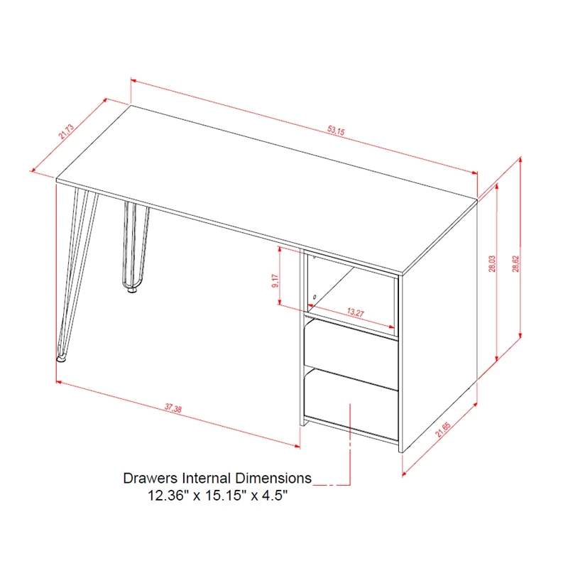 RST Brands Aster Composite Wood Contemporary 2-Drawer Desk - Aged Oak 10 RST Brands Aster Composite Wood Contemporary 2-Drawer Desk - Aged Oak - Image 8