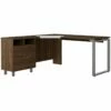 RST Brands Aster Composite Wood Modern 3-Drawer Desk - Mahogany -CYMAX Sales 2444013 L